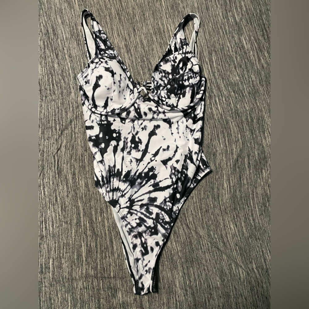 Black tie dyed one piece